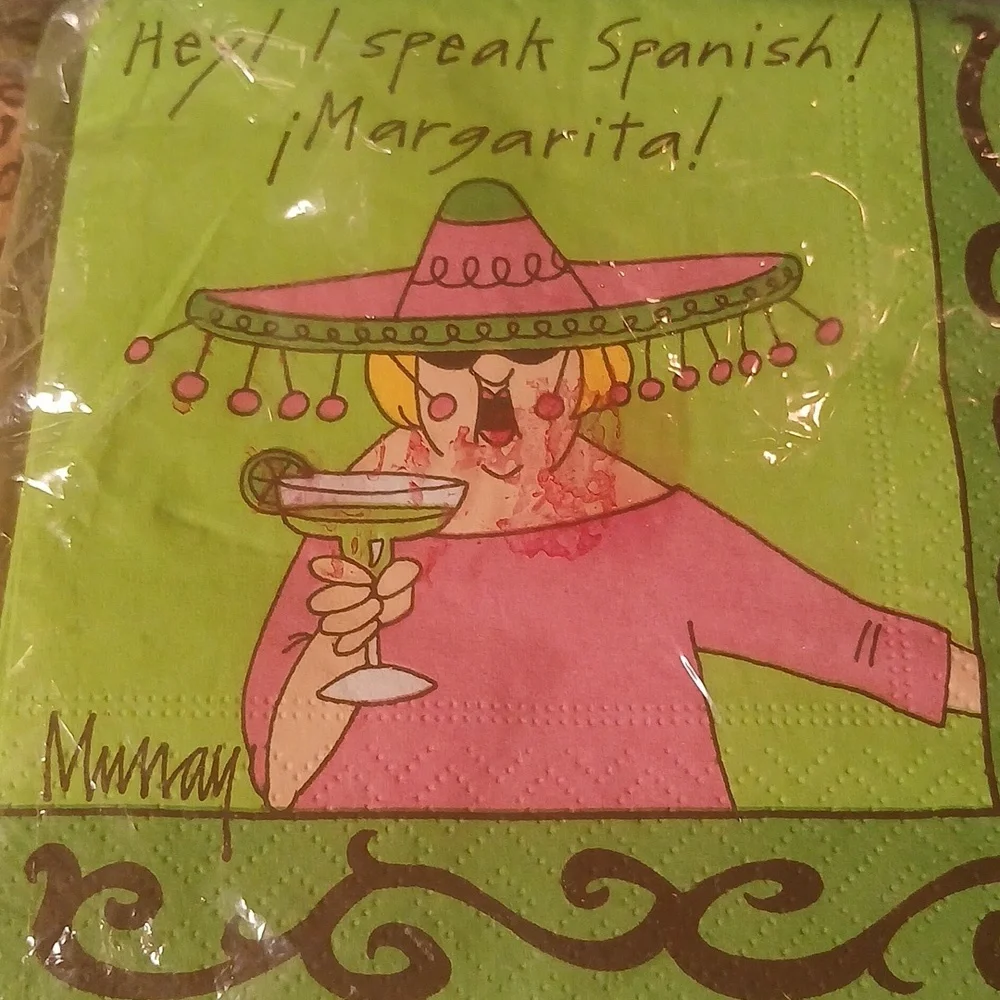 Design Design Fiesta Party Napkins Green Pink NWT